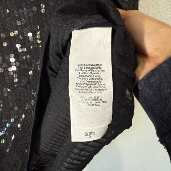 DKNY Black Sequin Women's elegant cape blazer - Picture 6 of 13